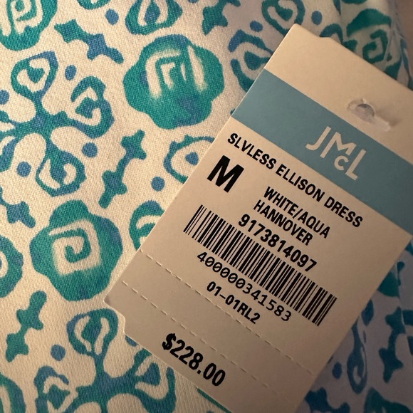 J. McLaughlin Teal and White Floral Dress - Picture 4 of 5